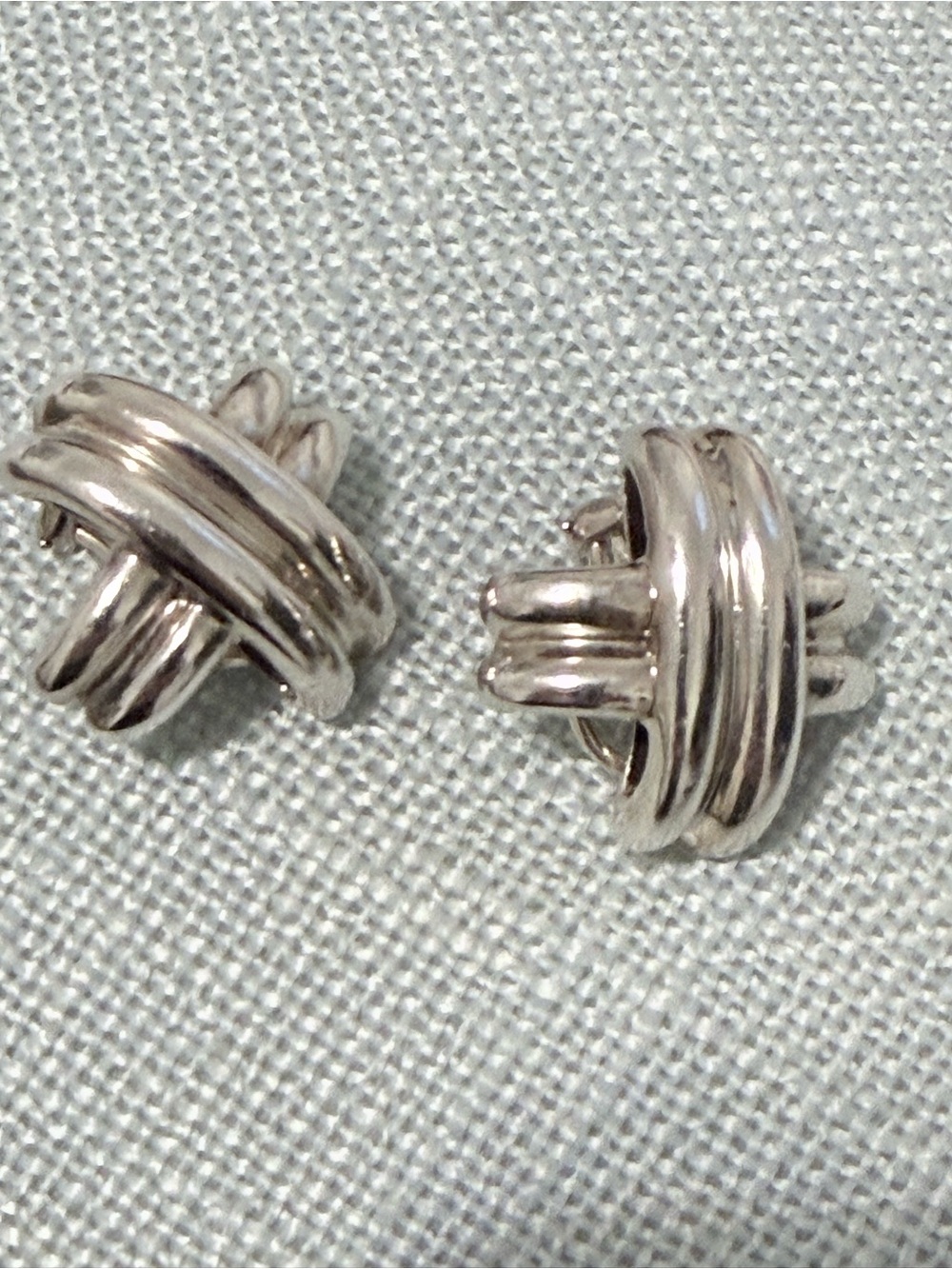 Authentic Vintage Tiffany & Co. Sterling Silver knot Clip-On Earrings